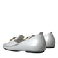 White Leather DG Logo Men Loafer Dress Shoes