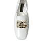 White Leather DG Logo Men Loafer Dress Shoes