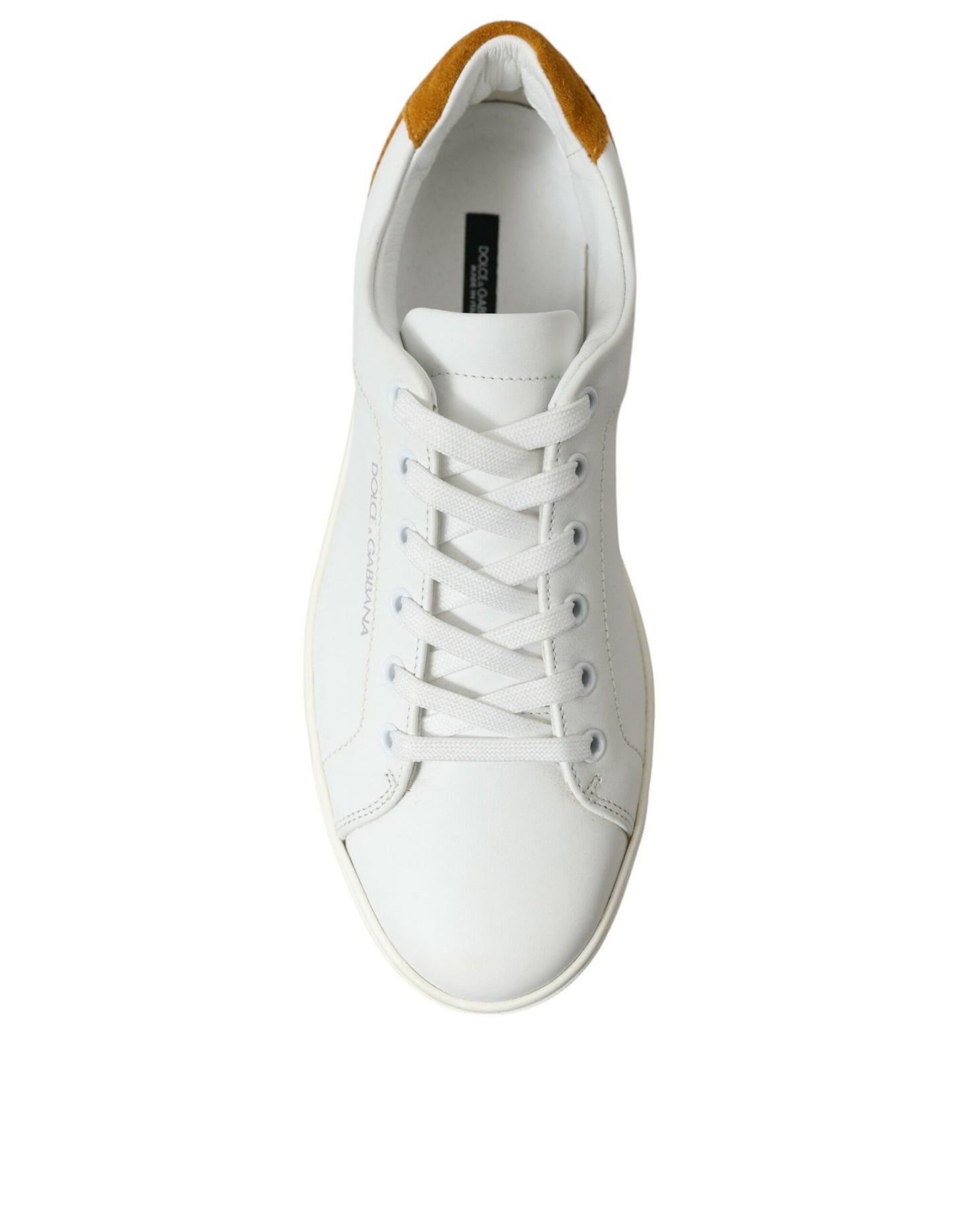 White Yellow Suede Leather Low Top Men Sneakers Shoes