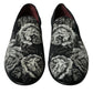 Black Floral Slippers Men Loafers Dress Shoes
