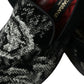 Black Floral Slippers Men Loafers Dress Shoes