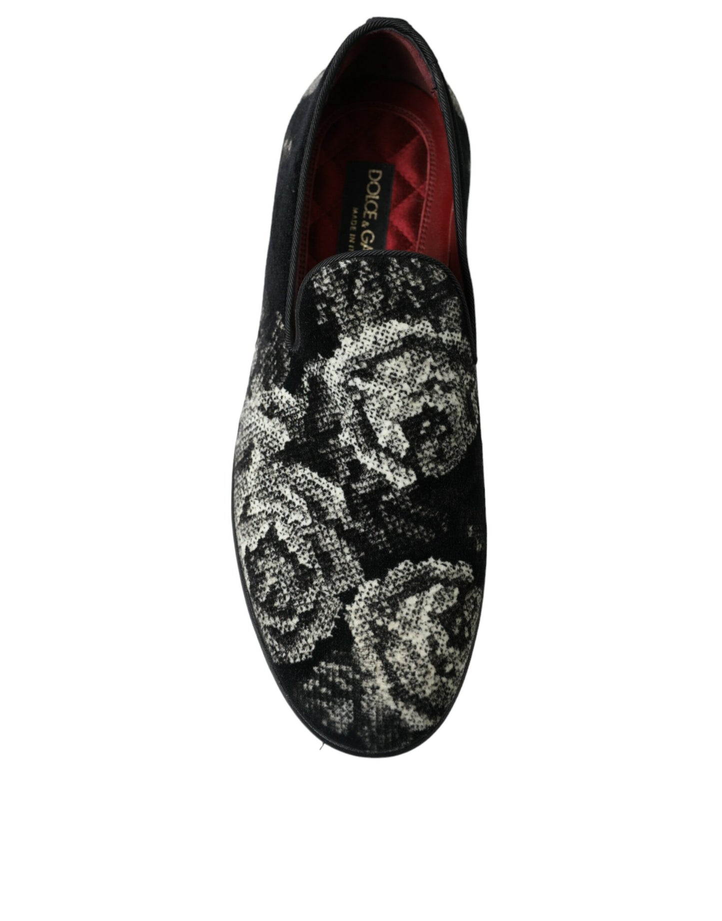 Black Floral Slippers Men Loafers Dress Shoes