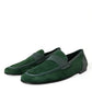 Green Velvet Slip On Men Loafer Dress Shoes