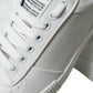 White Leather Low Top Lace Up Sneakers Shoes