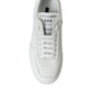 White Leather Low Top Lace Up Sneakers Shoes