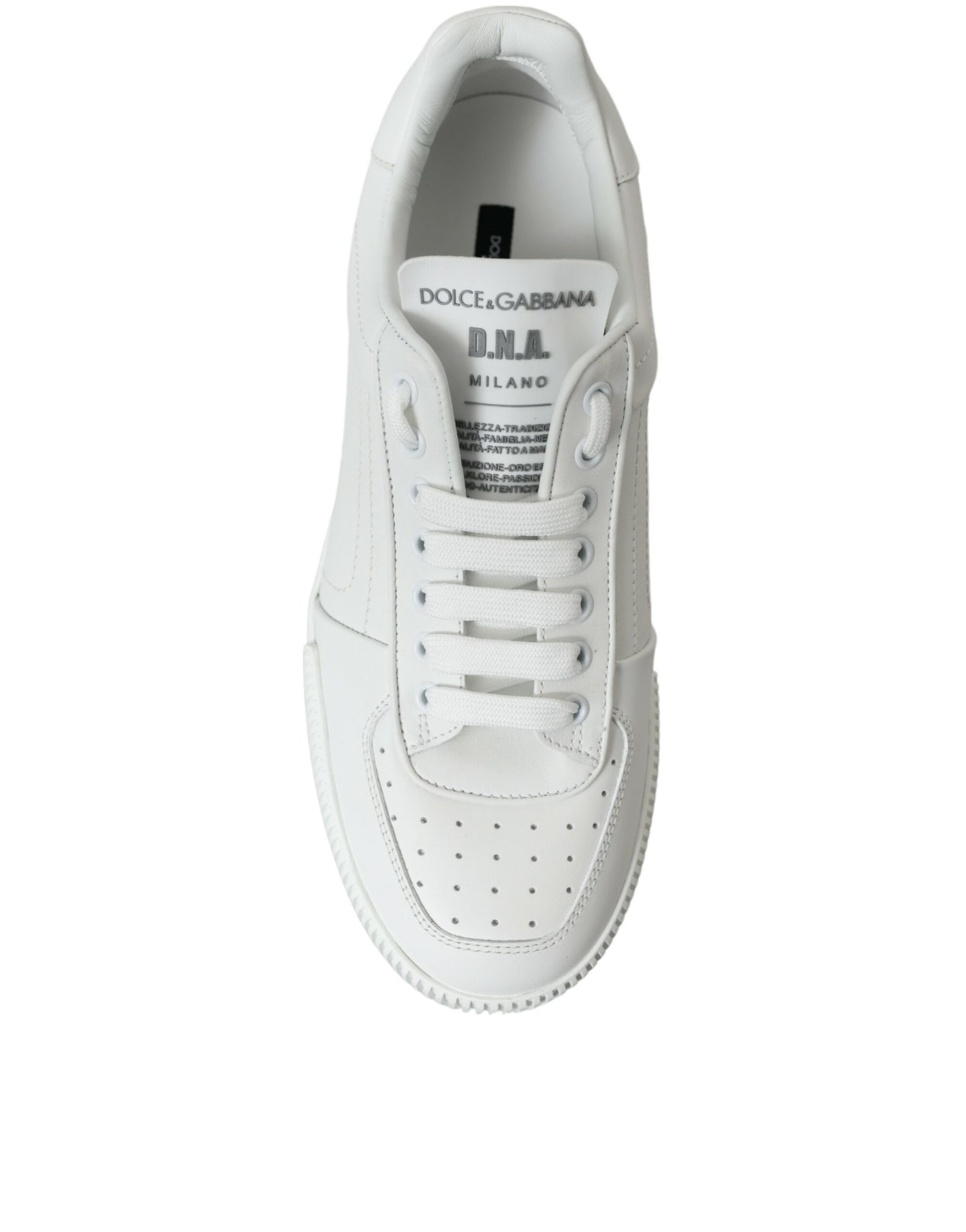 White Leather Low Top Lace Up Sneakers Shoes