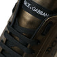 Bronze Leather Portofino Logo Men Sneakers Shoes