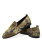 Gold Velvet Brocade Smoking Slipper Dress Shoes