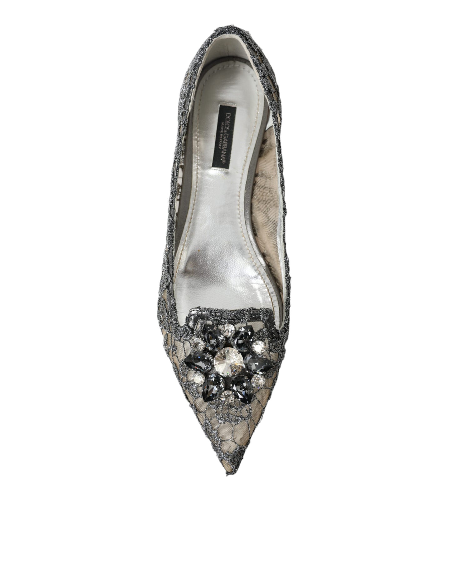 Silver Vally Taormina Lace Crystals Flat Shoes