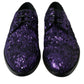 Purple Sequined Lace Up Oxford Dress Shoes