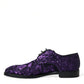 Purple Sequined Lace Up Oxford Dress Shoes