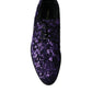 Purple Sequined Lace Up Oxford Dress Shoes