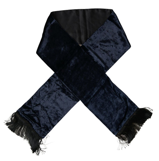 Elegant Silk Velvet Men's Scarf - Dark Blue