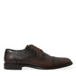 Brown Exotic Leather Lace Up Oxford Dress Shoes