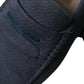 Blue Calfskin Leather Slip On Moccasin Shoes