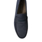 Blue Calfskin Leather Slip On Moccasin Shoes