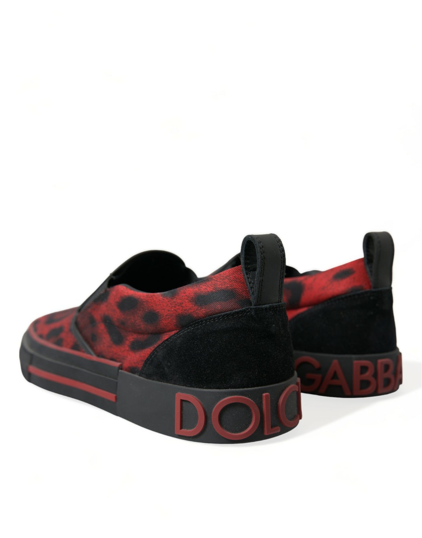 Red Black Leopard Loafers Men Sneakers Shoes