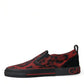 Red Black Leopard Loafers Men Sneakers Shoes