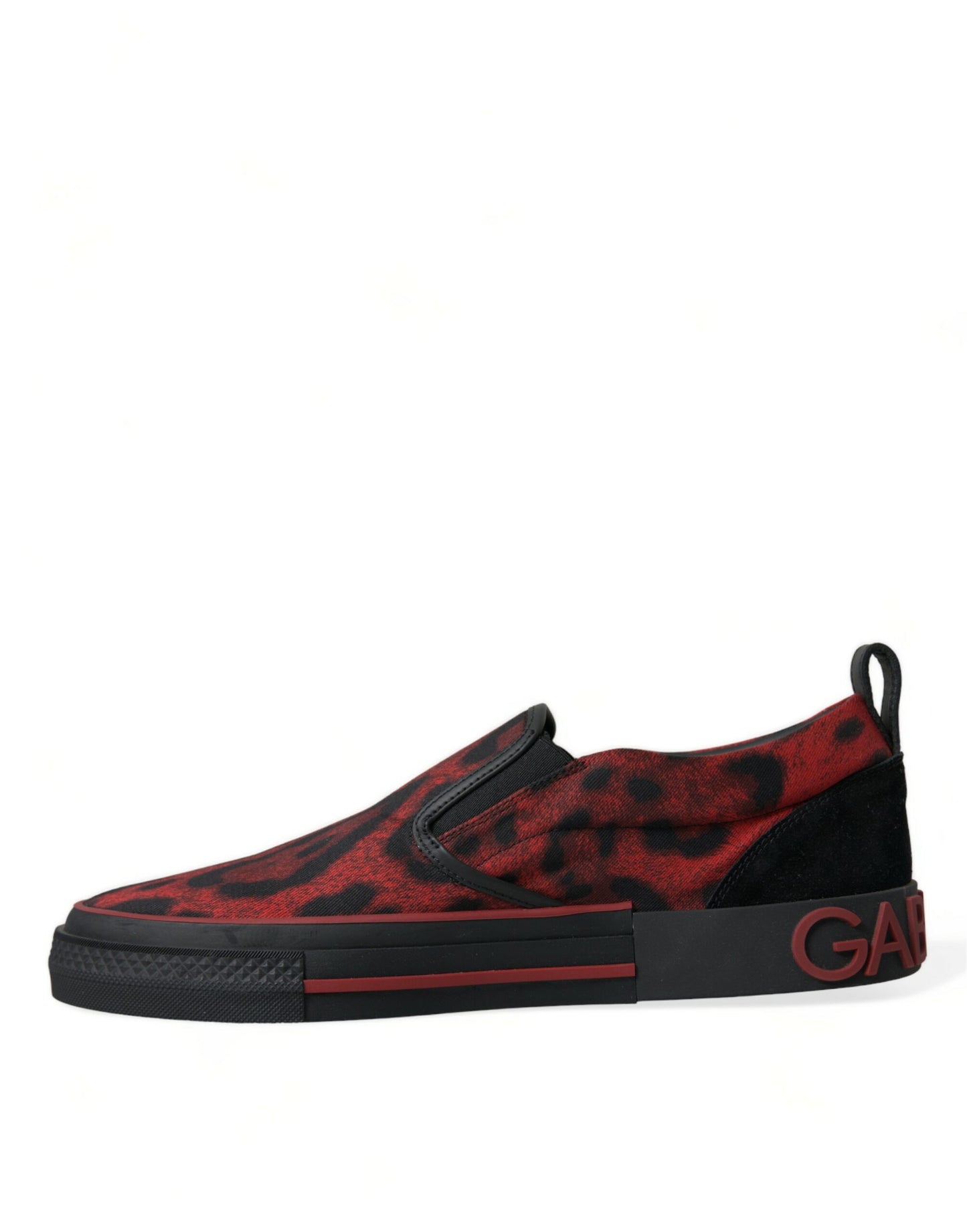 Red Black Leopard Loafers Men Sneakers Shoes