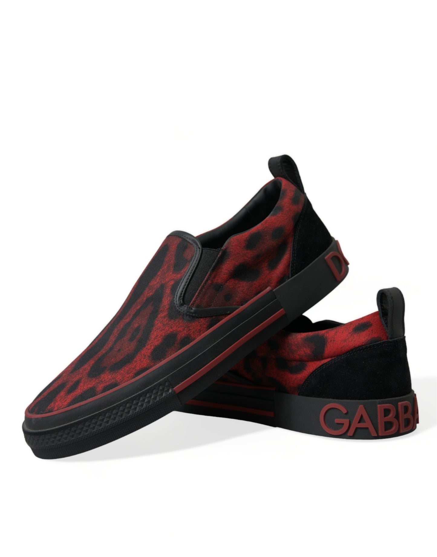 Red Black Leopard Loafers Men Sneakers Shoes