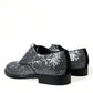 Silver Sequined Lace Up Men Derby Dress Shoes