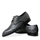 Silver Sequined Lace Up Men Derby Dress Shoes