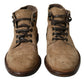 Brown Leather Lace Up Ankle Boots Shoes