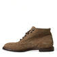 Brown Leather Lace Up Ankle Boots Shoes