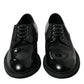Black Leather Lace Up Formal Derby Dress Shoes