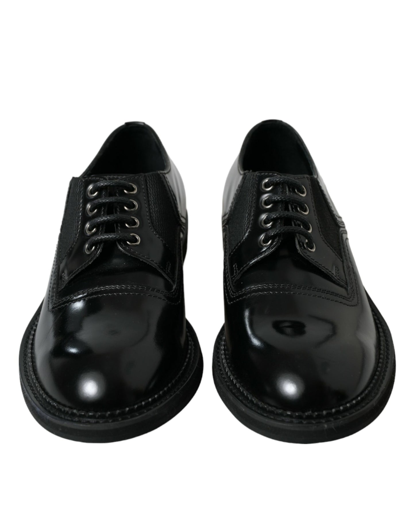 Black Leather Lace Up Formal Derby Dress Shoes