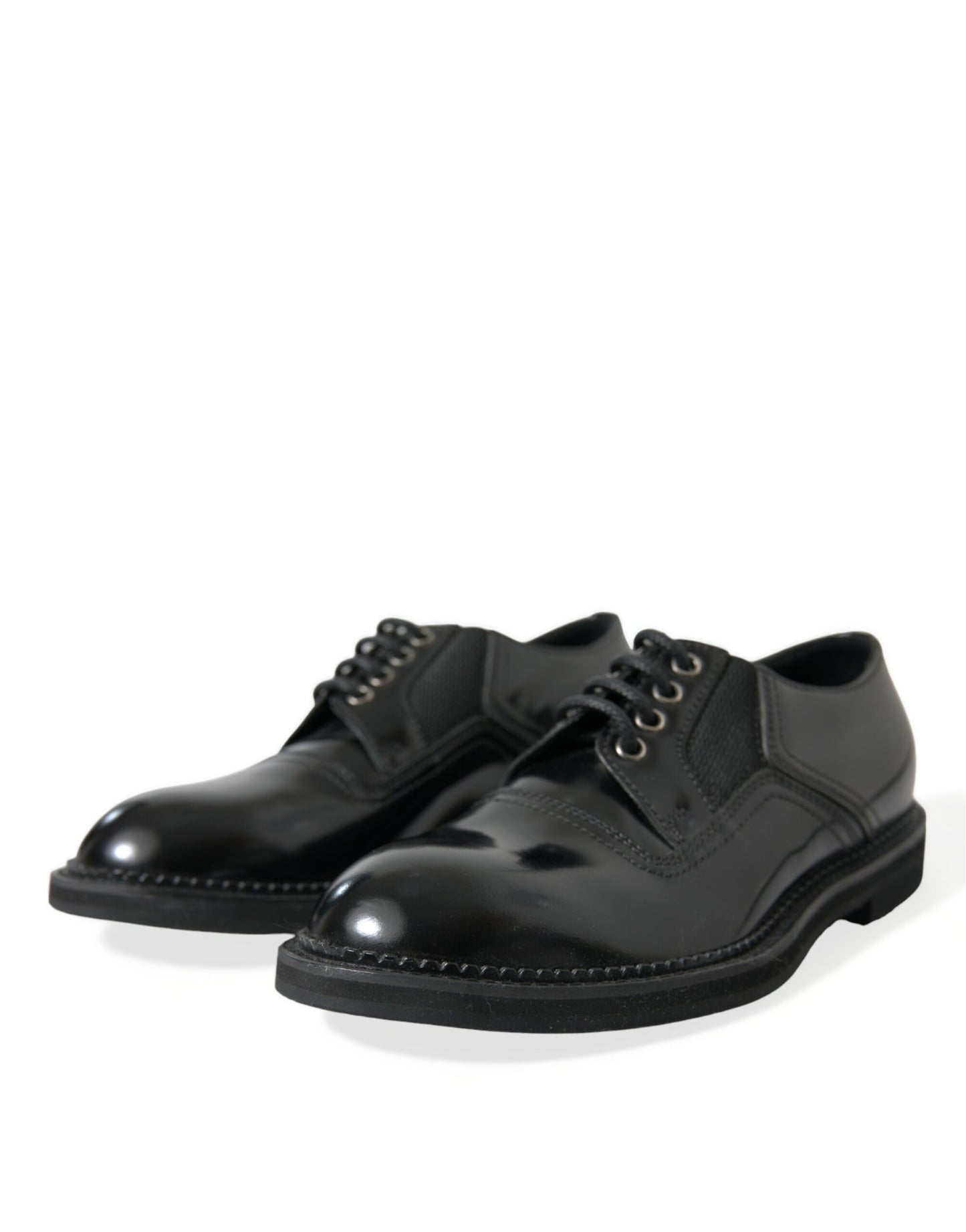 Black Leather Lace Up Formal Derby Dress Shoes