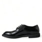 Black Leather Lace Up Formal Derby Dress Shoes