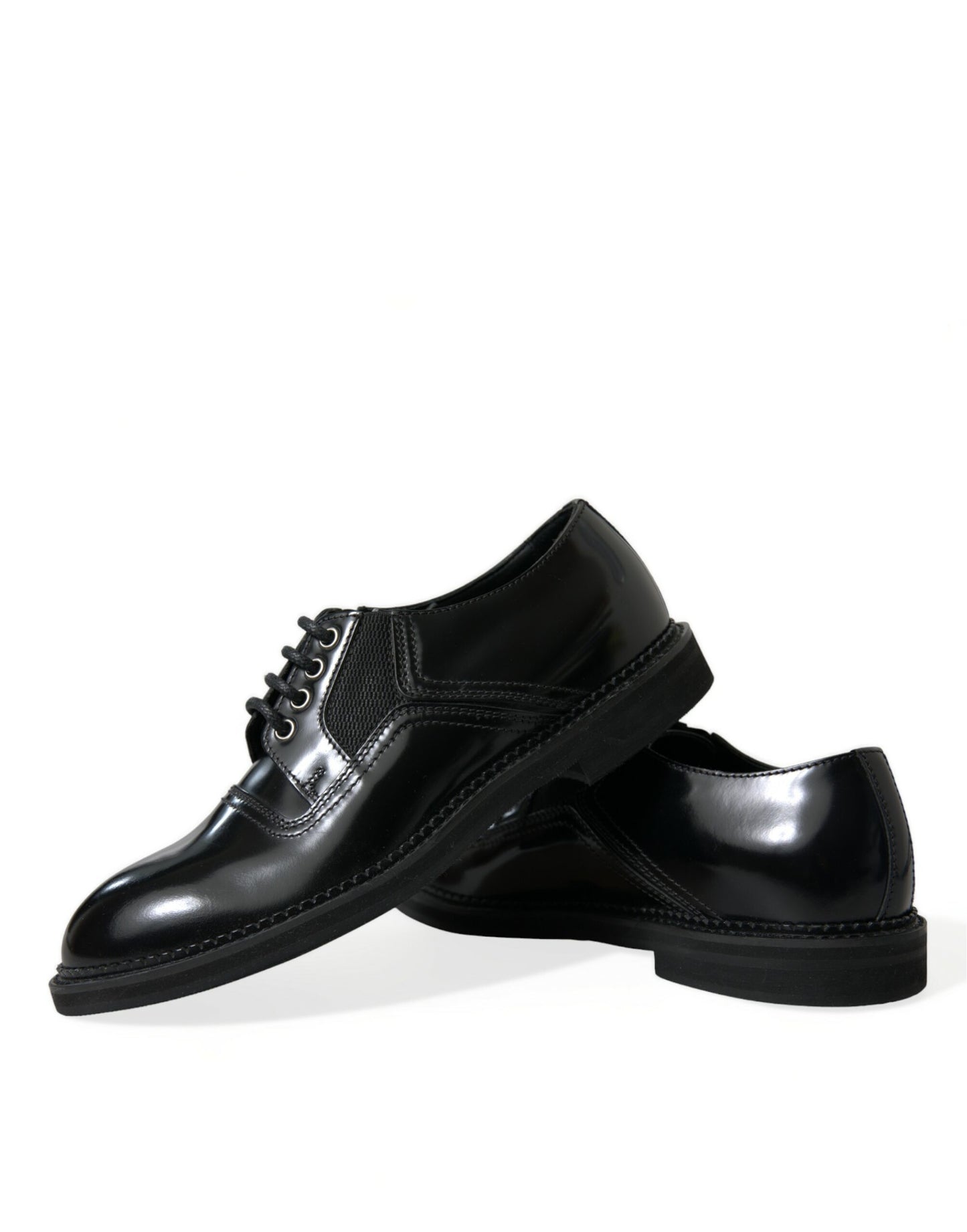 Black Leather Lace Up Formal Derby Dress Shoes