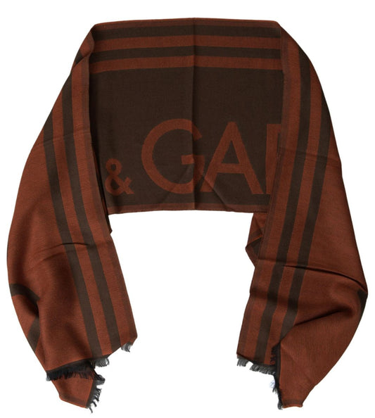 Elegant Brown Cotton Modal Men's Scarf