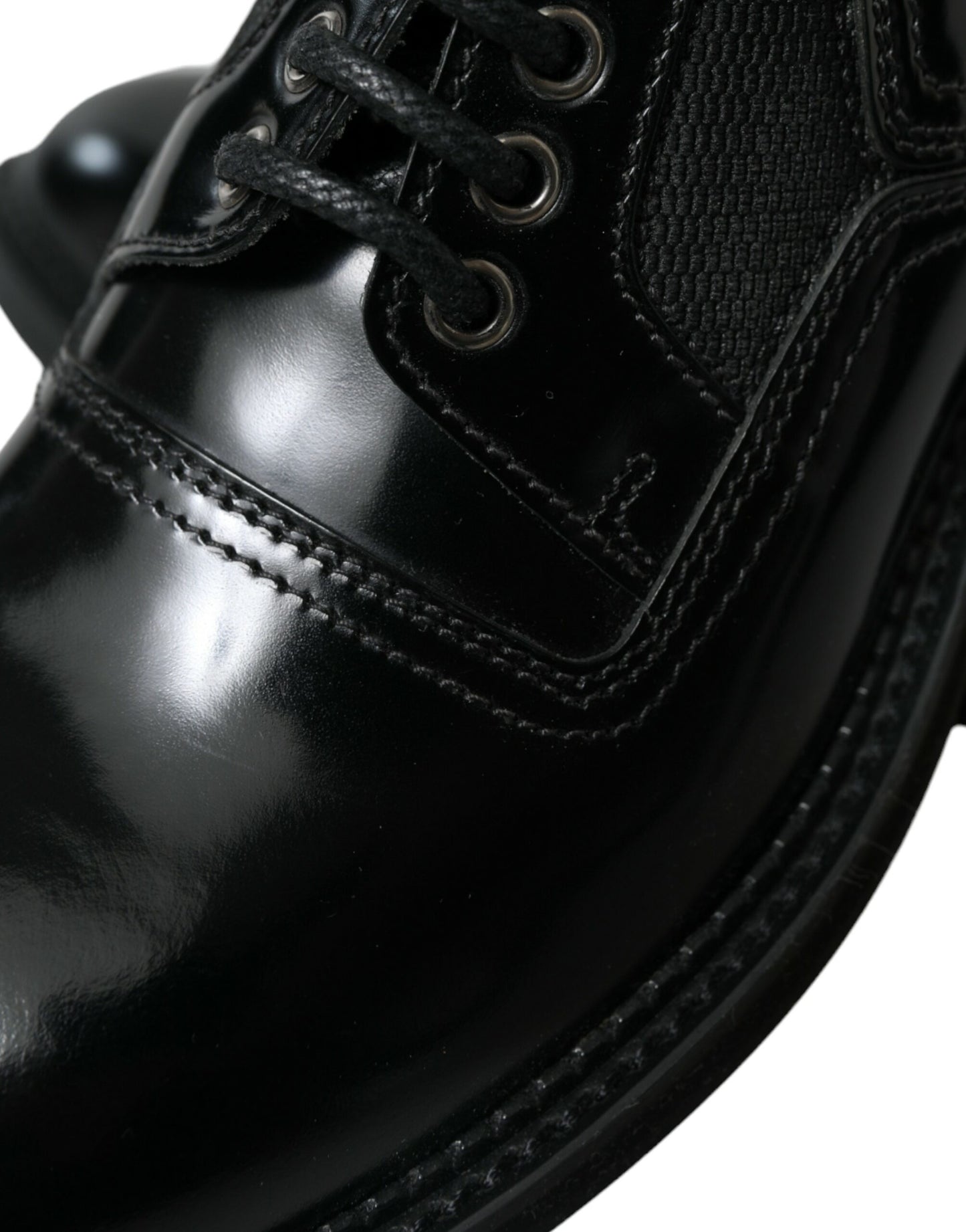 Black Leather Lace Up Formal Derby Dress Shoes