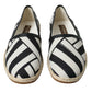 Beige Black Striped Canvas Espadrilles MONDELLO Shoes