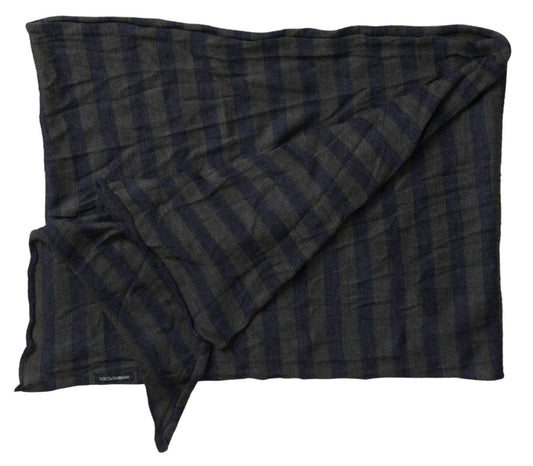 Elegant Striped Men's Scarf in Gray Blue Tones