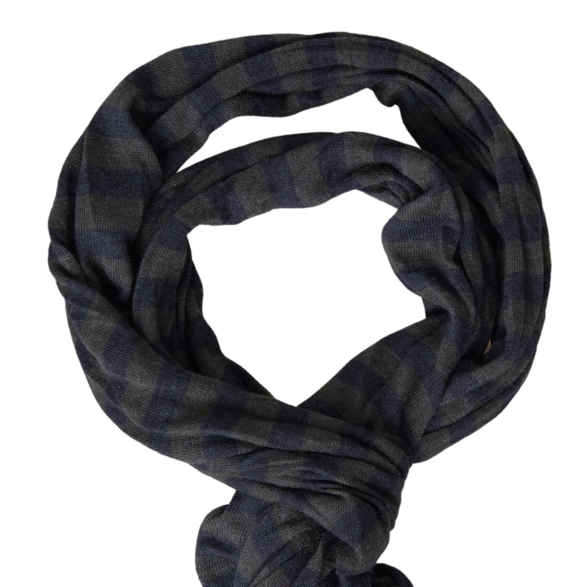 Elegant Striped Men's Scarf in Gray Blue Tones