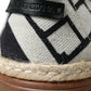 Beige Black Striped Canvas Espadrilles MONDELLO Shoes