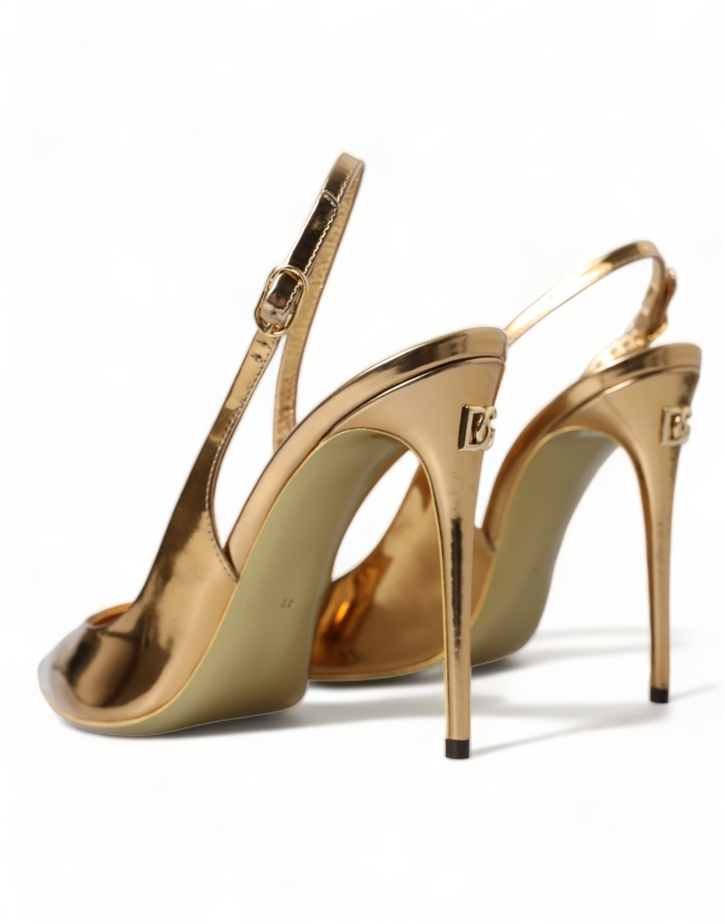 Gilded Luxe Leather Slingback Heels