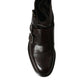 Brown Leather Straps Ankle Boots Shoes