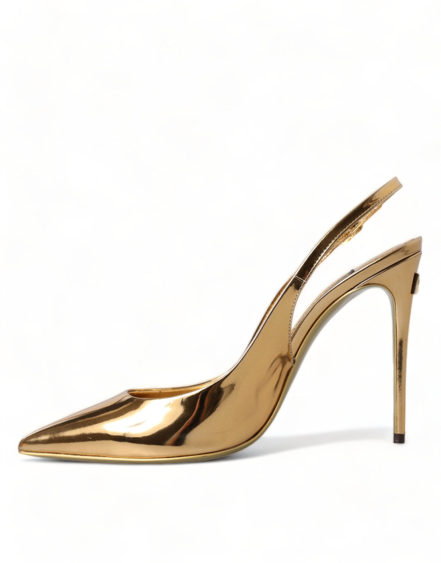 Gilded Luxe Leather Slingback Heels