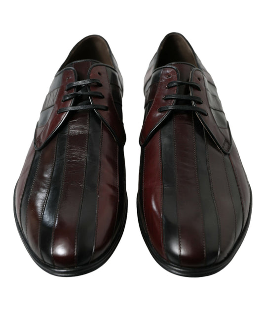 Black Bordeaux Leather Derby Formal Dress Shoes