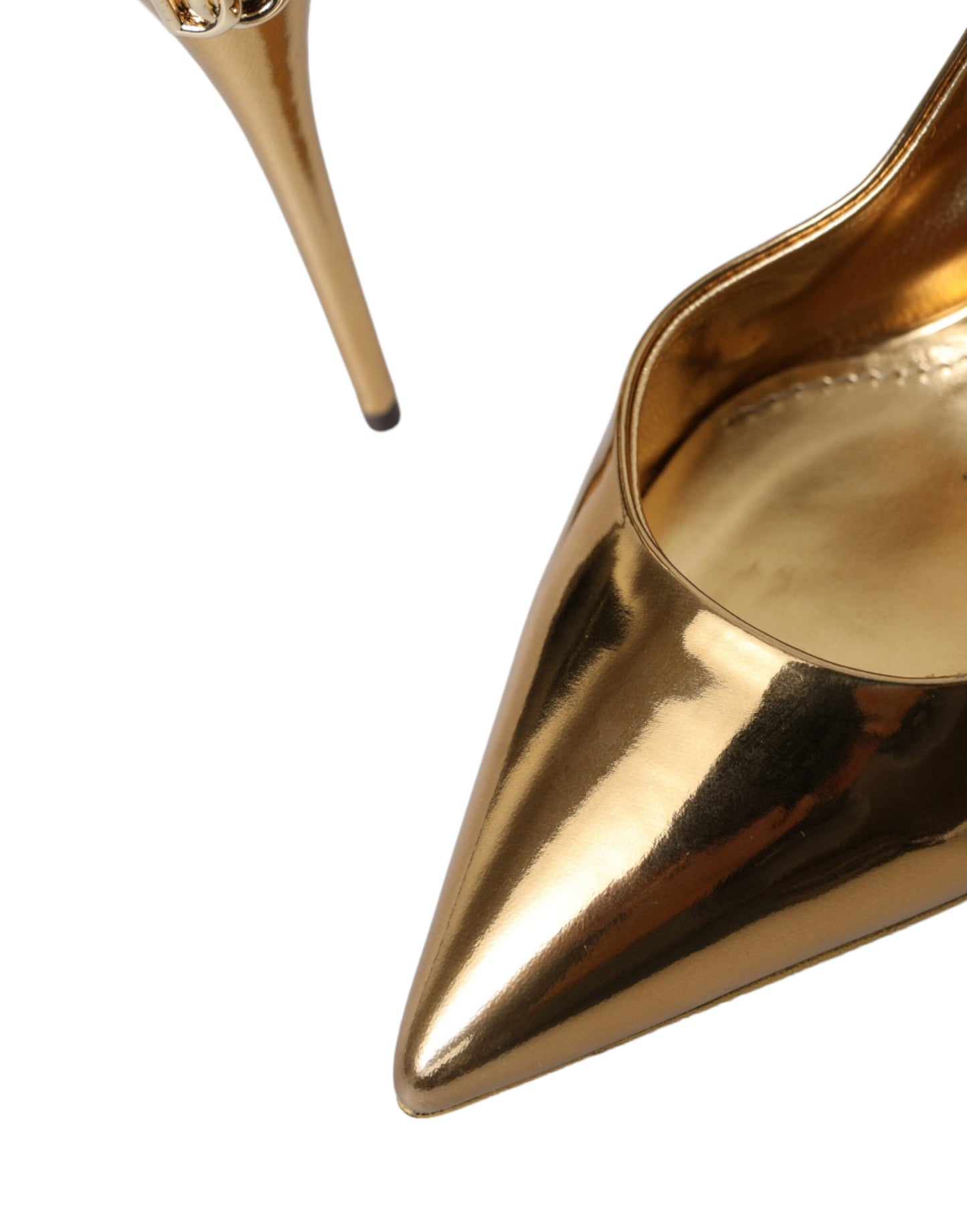 Gilded Luxe Leather Slingback Heels