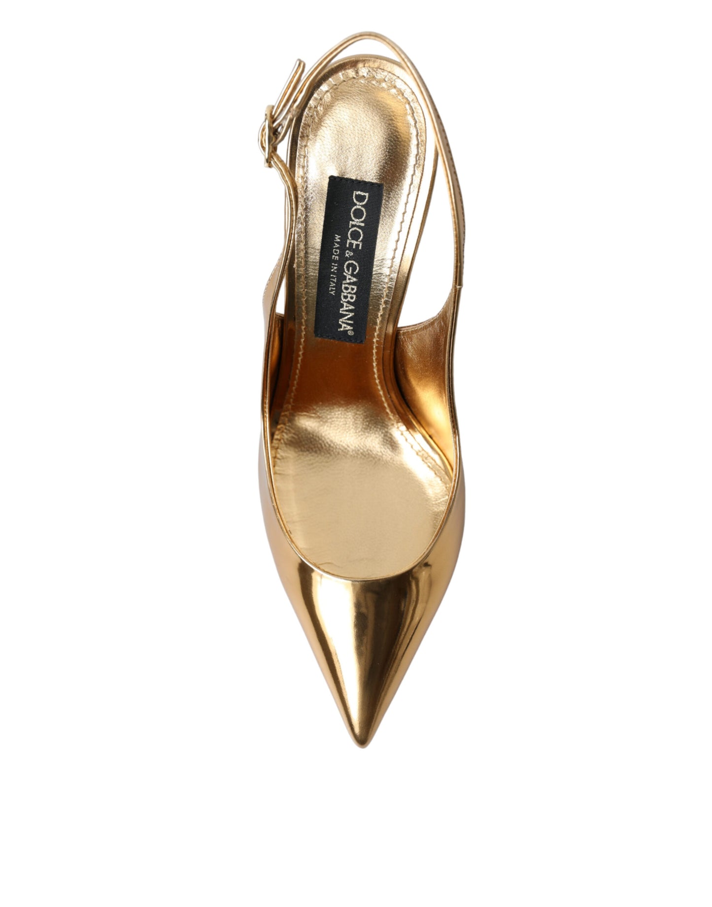 Gilded Luxe Leather Slingback Heels