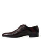 Black Bordeaux Leather Derby Formal Dress Shoes
