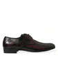 Black Bordeaux Leather Derby Formal Dress Shoes