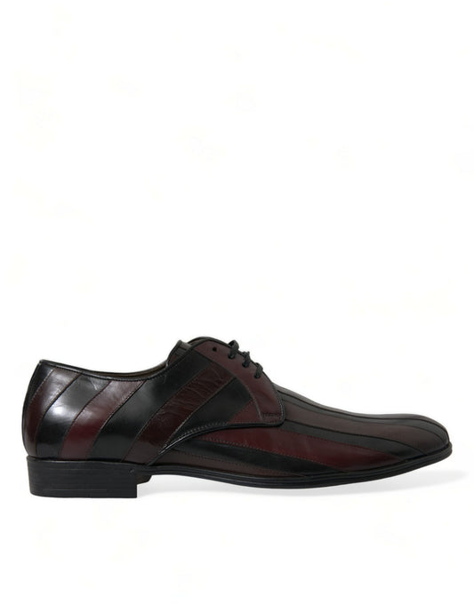 Black Bordeaux Leather Derby Formal Dress Shoes