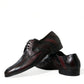 Black Bordeaux Leather Derby Formal Dress Shoes