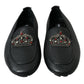 Black Leather Crystal Embellished Loafers Dress Shoes